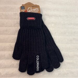Robin Ruth Colorado Knit Gloves Black One Size  NWT